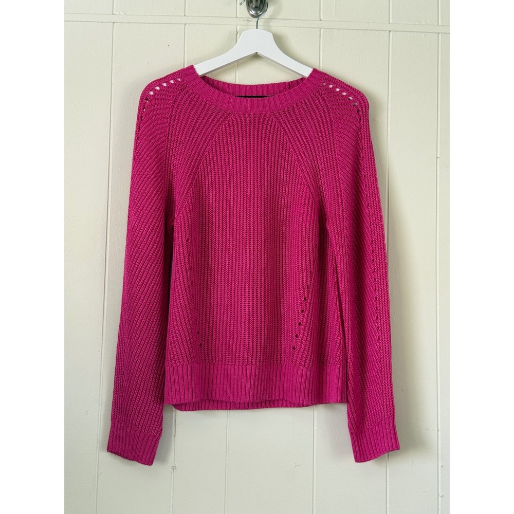 Lauren Ralph Lauren Womens Linen Blend Cable Knit Sweater Size PL Preppy Coastal